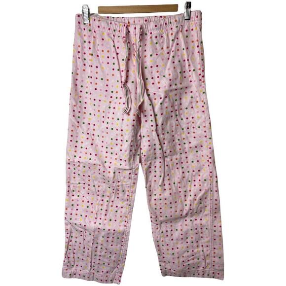 Gap Body Pink Multicolor Polka Dot Flannel Pajama Pants Women's Size S - Picture 1 of 6